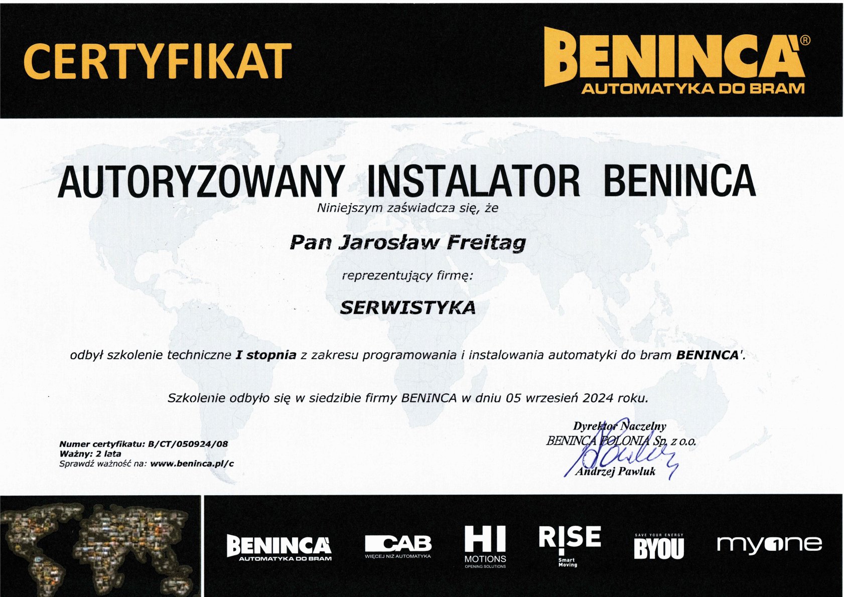 Certyfikat 1