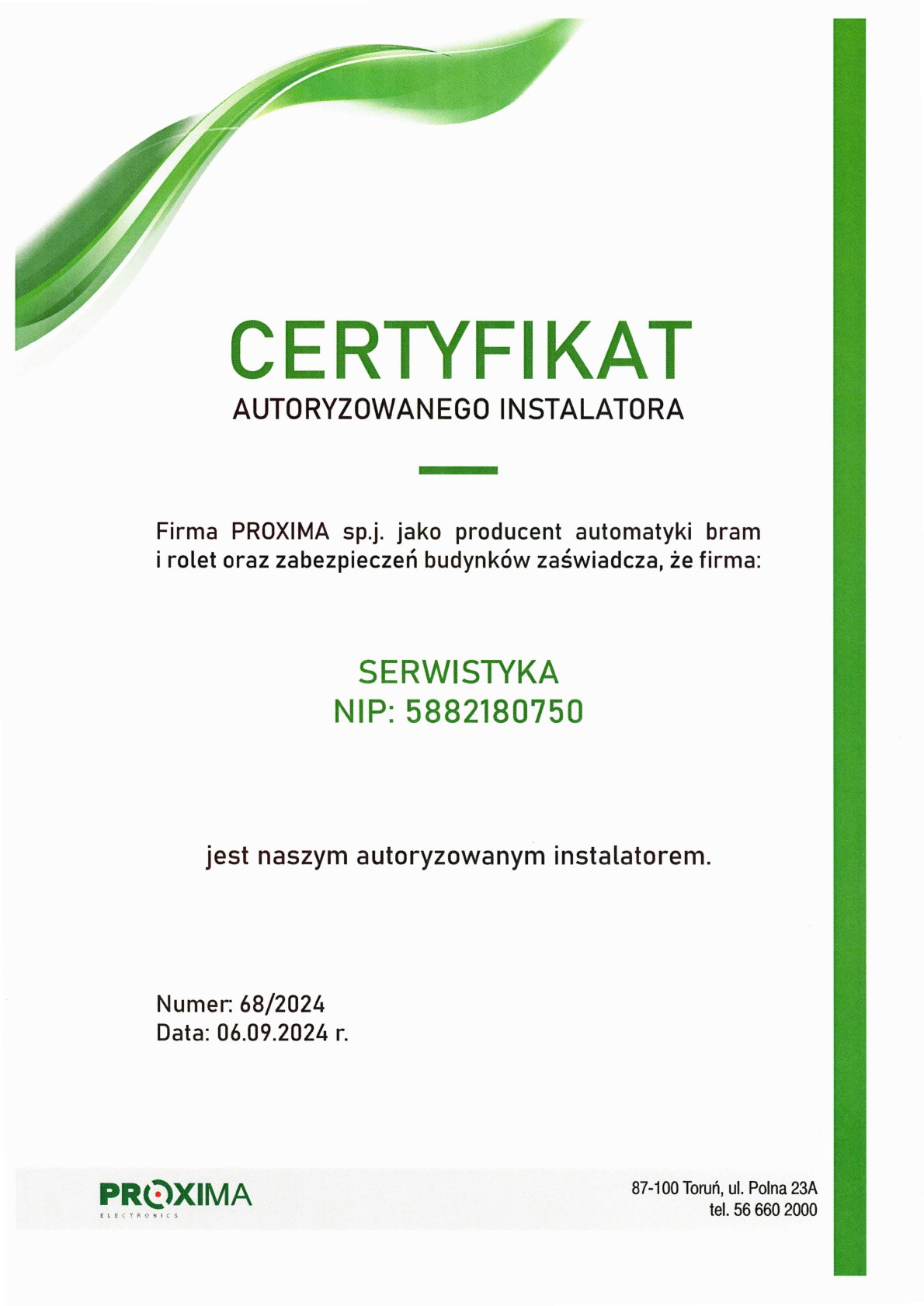 Certyfikat 2